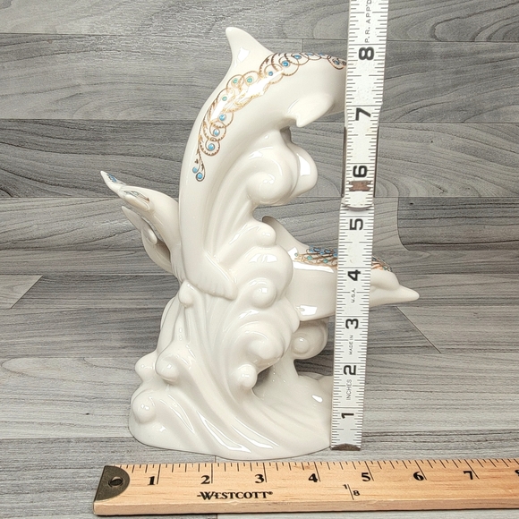 Lenox China Jewels Collection Frolicking Dolphins 8.25" USA Retired - Picture 3 of 13